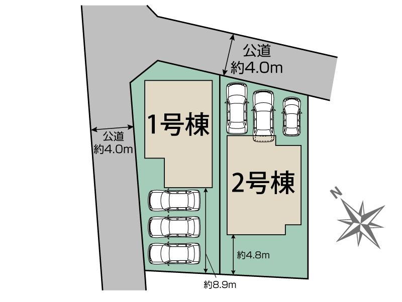 弥富市五明町九郎治2棟 区画図