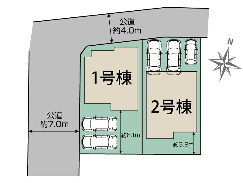 あま市篠田向島2棟 区画図