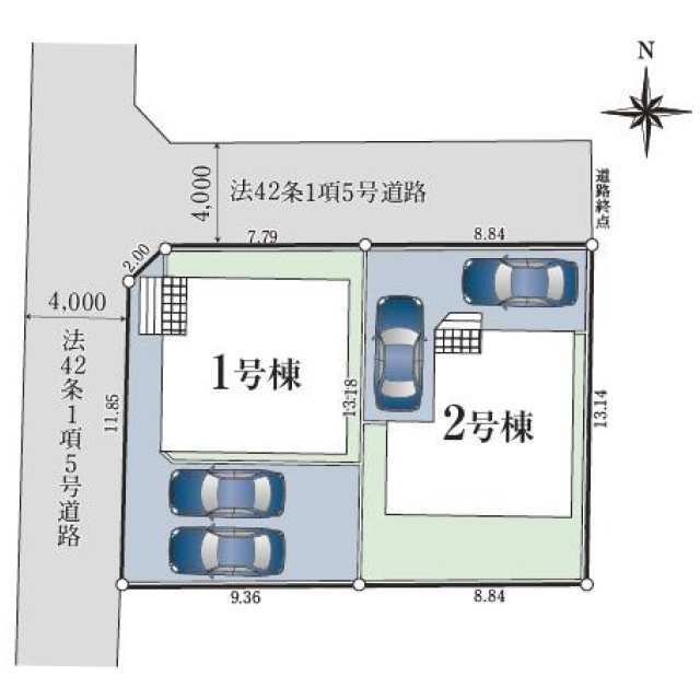 【販売中物件：1号棟、2号棟】