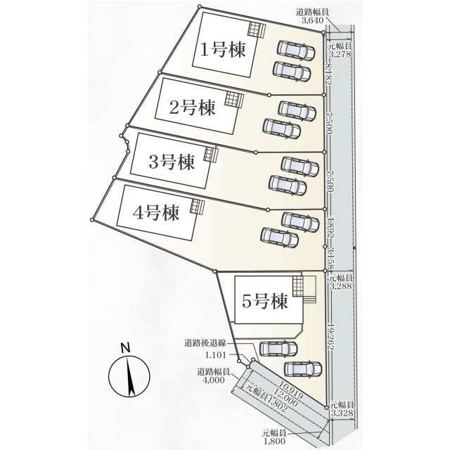 【販売中物件：3号棟、4号棟、5号棟】