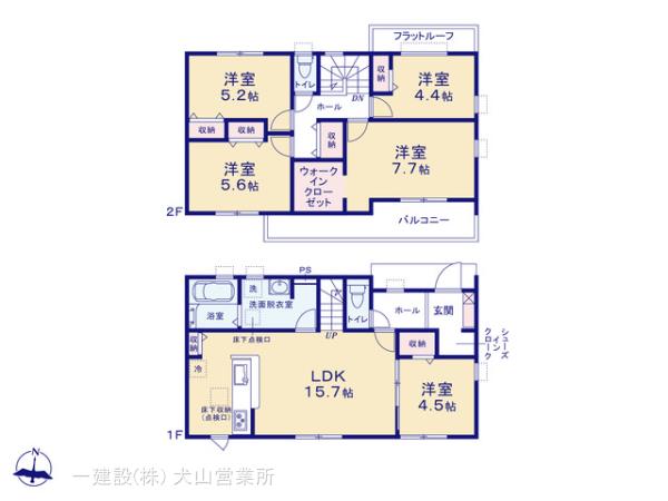 リーブルガーデン各務原市鵜沼朝日町第２の見取り図