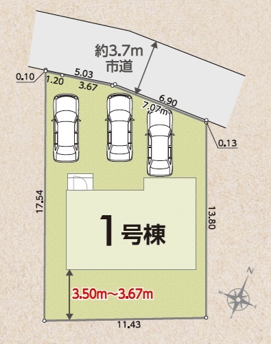 リナージュ常滑市瀬木町３丁目０１期の見取り図