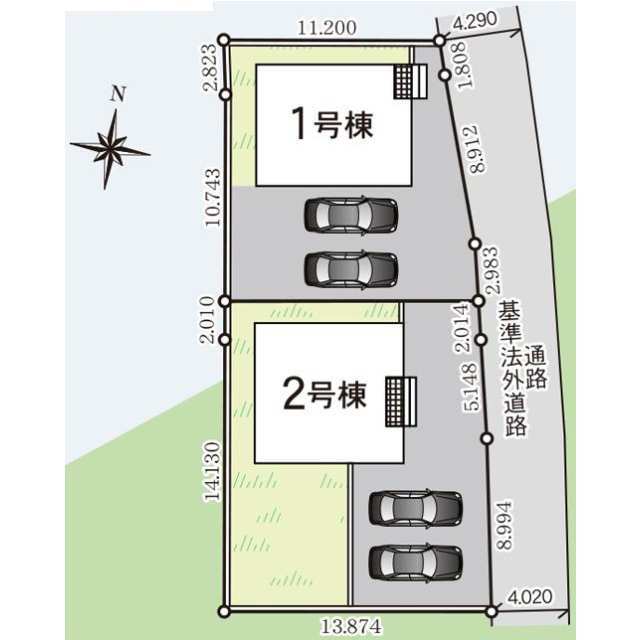 クレイドルガーデン仙台市泉区根白石 第1の見取り図