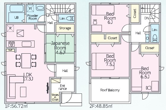 リナージュ広島市佐伯区五日市中央３丁目０１期の見取り図