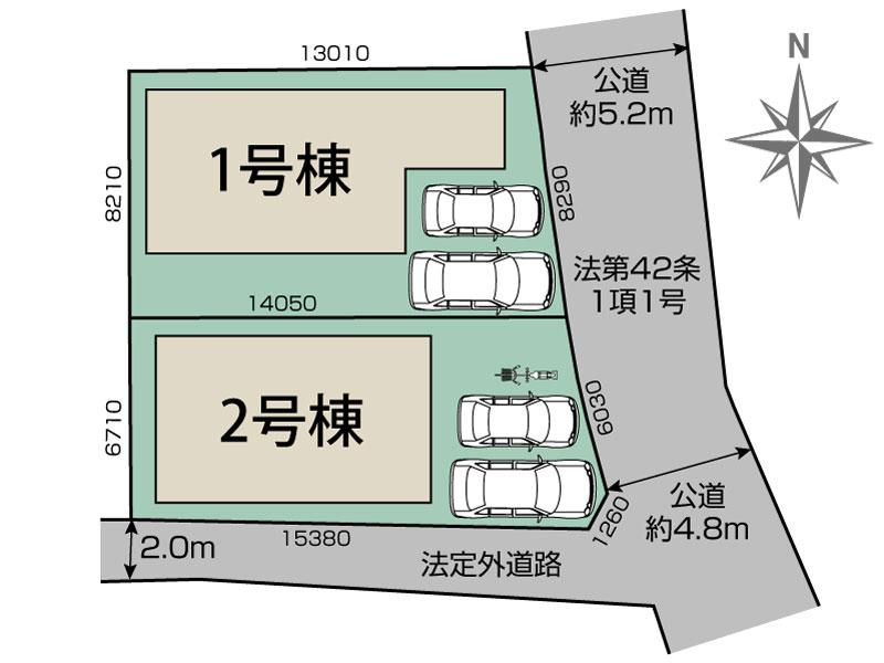 亀岡市篠町野条イカノ辻南2棟 区画図