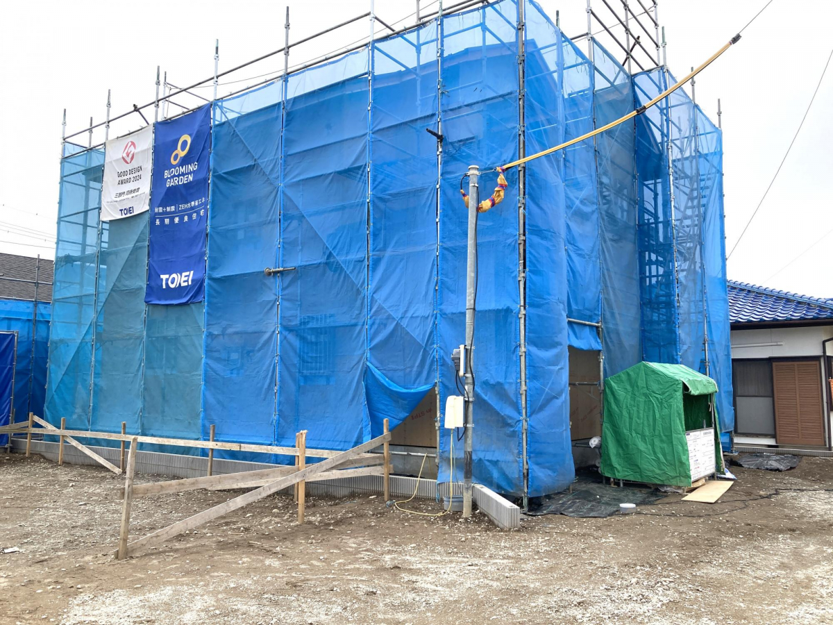 現地（4/5） ◎上棟しました！家の骨組みがしっかりと組み上がりました！◎