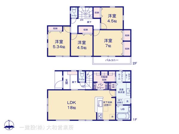 リーブルガーデン座間市栗原中央４丁目の見取り図
