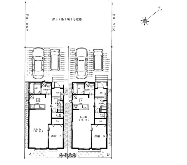 市名坂エリアに全2邸が堂々誕生します☆駐車スペースは並列2台駐車可能、全面道路は8.9ｍでゆとりあるスペースです。駐車がしやすく、お車の運転に自信がない方も安心です！是非お問い合わせください。