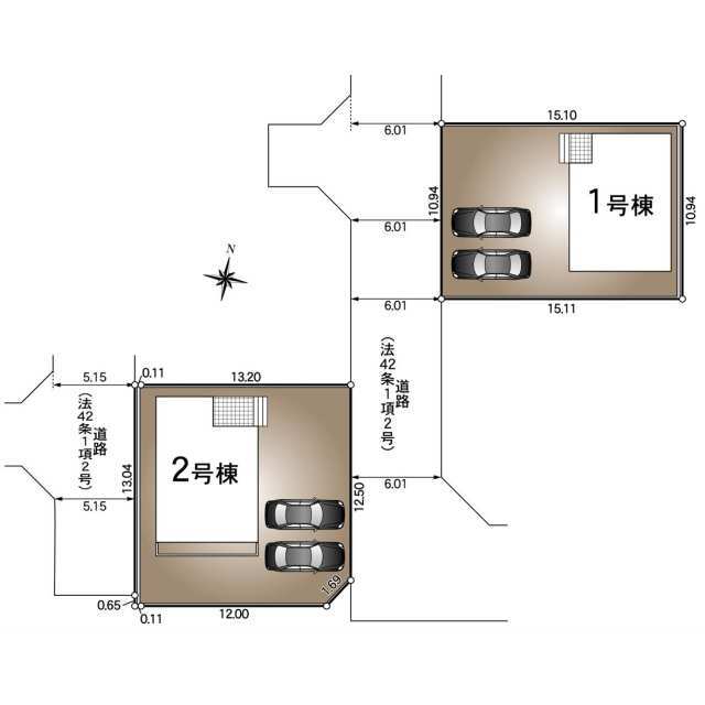 【販売中物件：1号棟、2号棟】