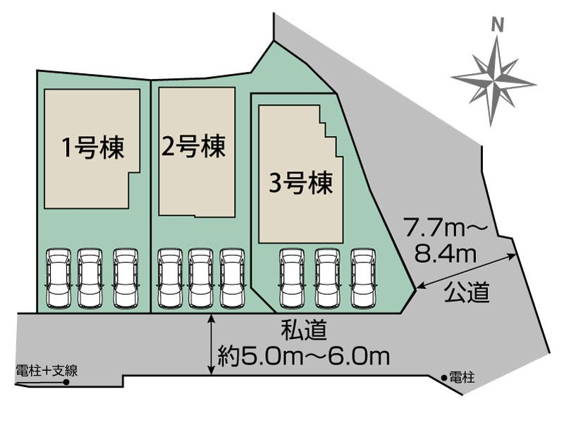 福島市笹木野大金谷尻3棟 区画図