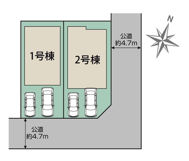 ブルーミングガーデン相模原市中央区陽光台５丁目２棟の見取り図
