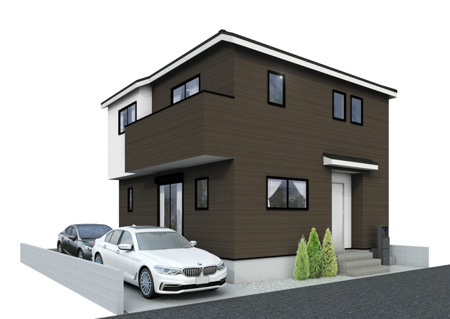 １号棟　完成予想図　外観パース