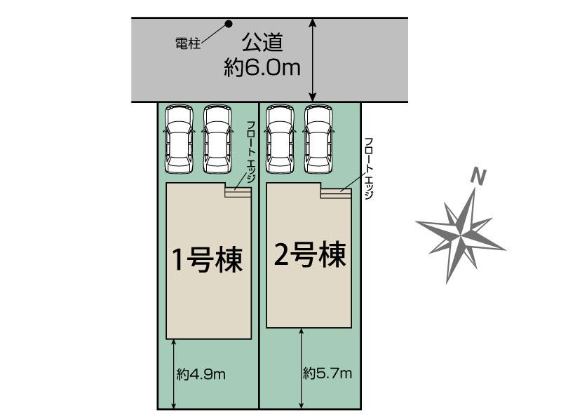 松戸市小金原5丁目2棟 区画図