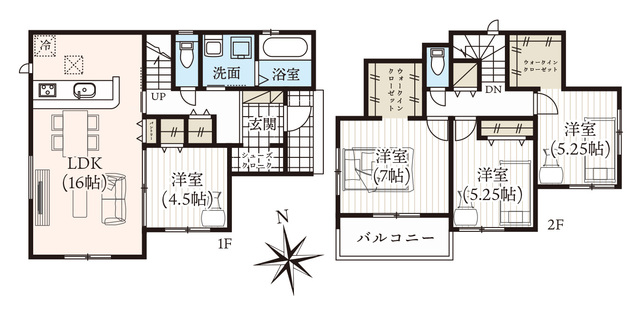 グラファーレ4346大津市秋葉台２期１棟の見取り図