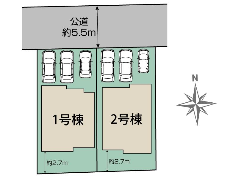 海部郡大治町馬島西深田2棟 区画図