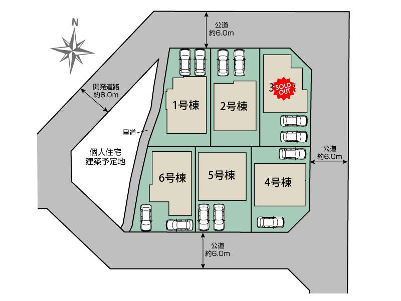 生駒市中菜畑2丁目6棟 区画図