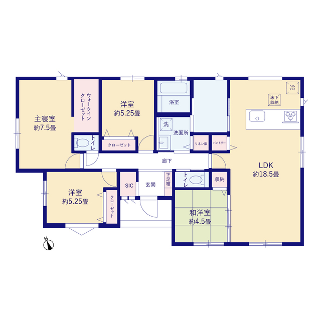 グラファーレ4360赤磐市桜が丘東１３期１棟の見取り図