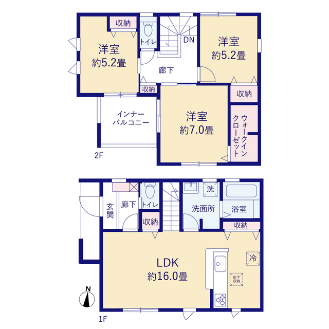 リーブルガーデン桑名市新倉持の見取り図