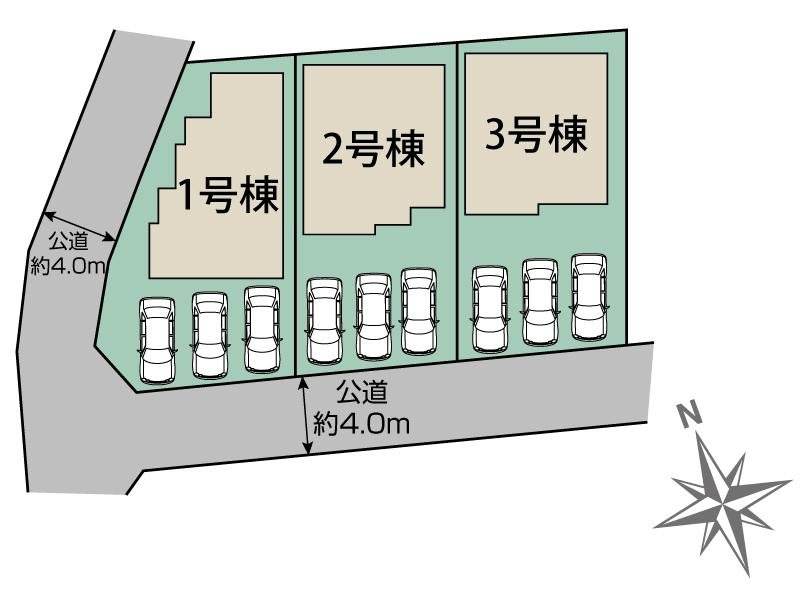 丹羽郡扶桑町大字高雄覚王寺前3棟 区画図