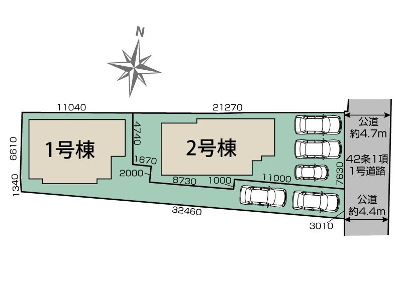 亀岡市荒塚町鍛冶ケ嶋2棟 区画図