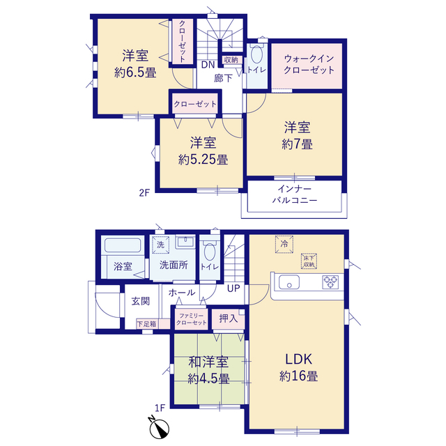 グラファーレ4368仙台市土手内２期２棟の見取り図