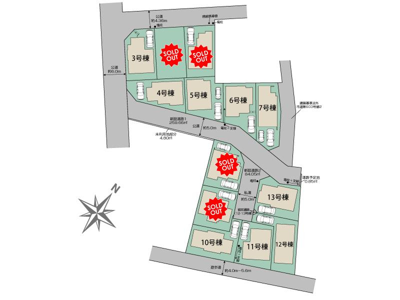 東村山市新秋津所沢13棟 区画図