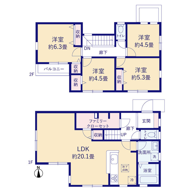 リーブルガーデン町田市成瀬台1丁目の見取り図