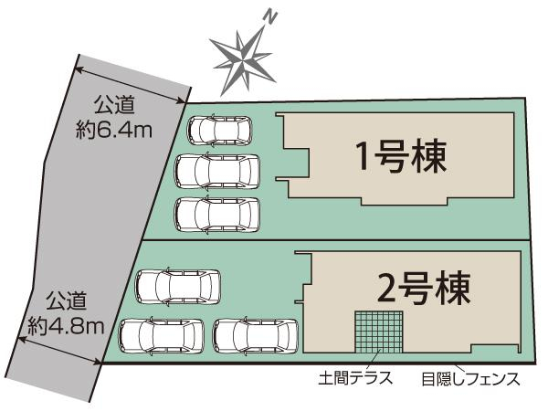 知多郡東浦町石浜中平地2棟 区画図