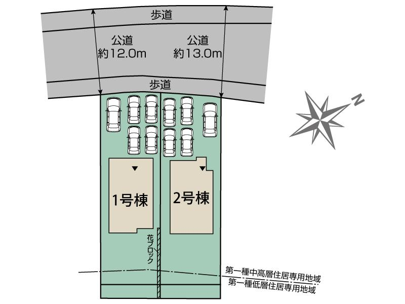 八重瀬町上田原2棟 区画図