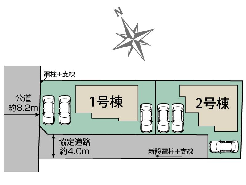 本庄市小島南1丁目2棟 区画図