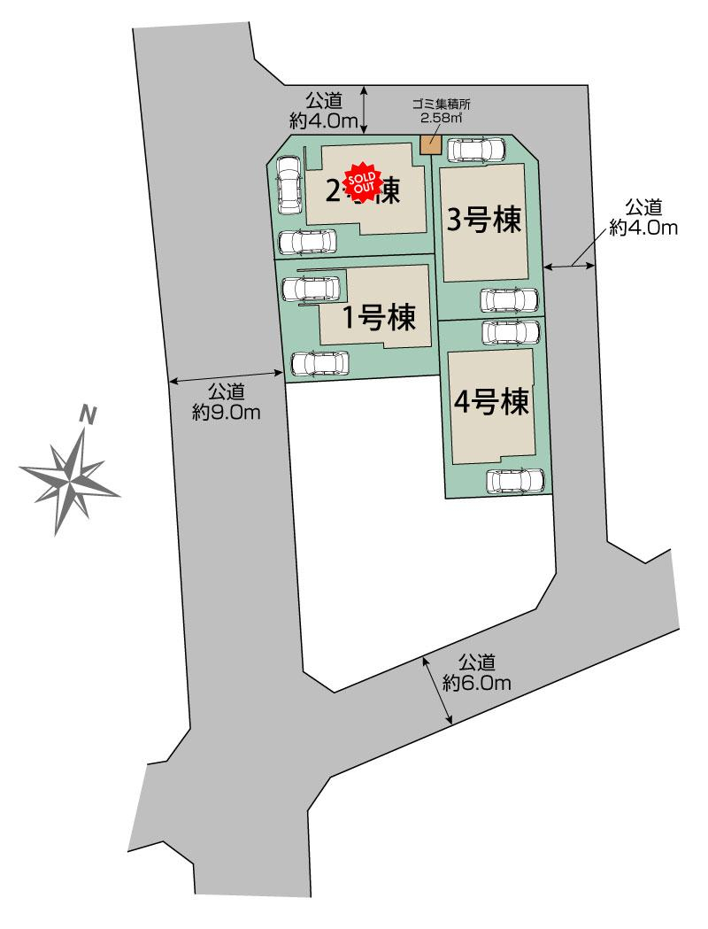 尾市今泉2丁目4棟 区画図