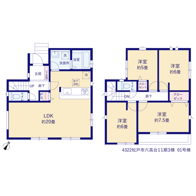 グラファーレ4322松戸市六高台１１期３棟の見取り図