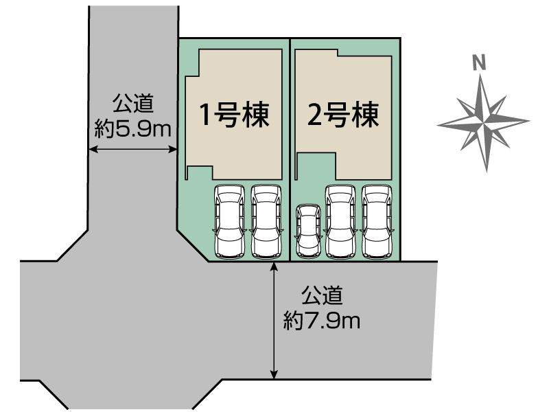 刈谷市半城土中町1丁目2棟 区画図
