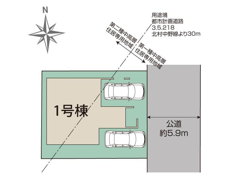 伊丹市松ケ丘1丁目2期1棟 区画図