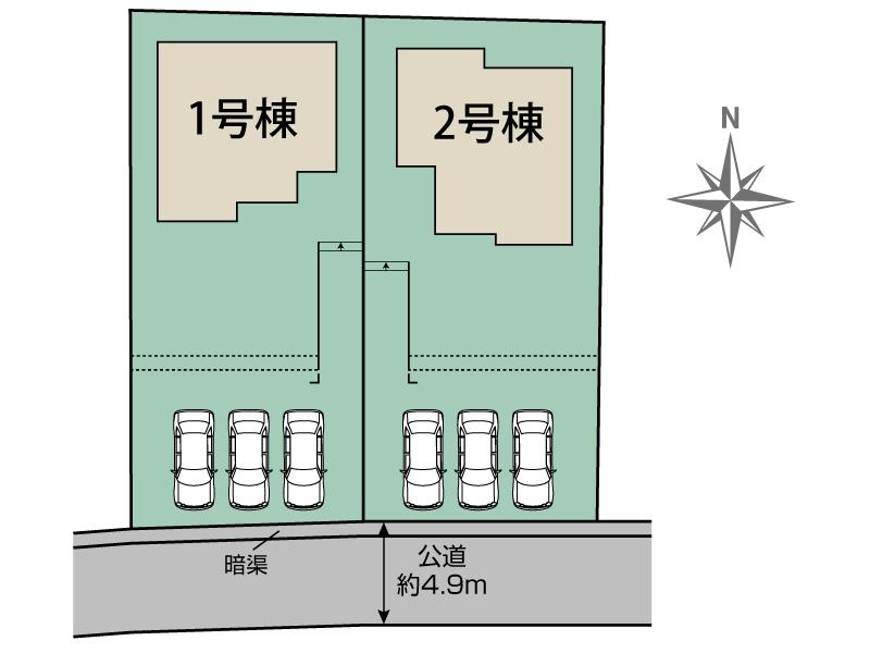 南アルプス市百々2棟 区画図