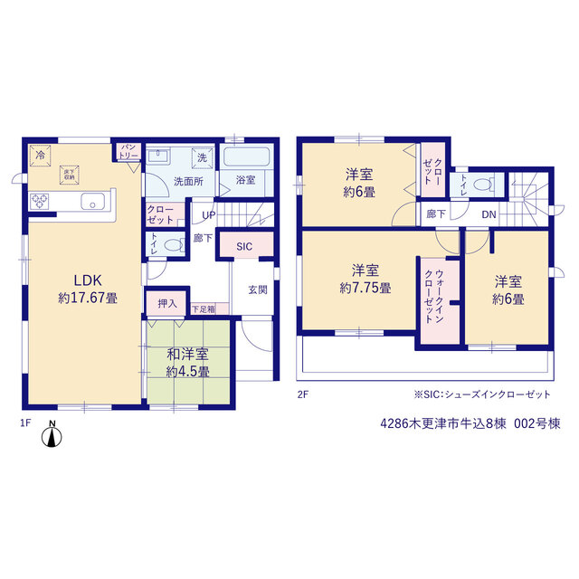 グラファーレ4286木更津市牛込８棟の見取り図