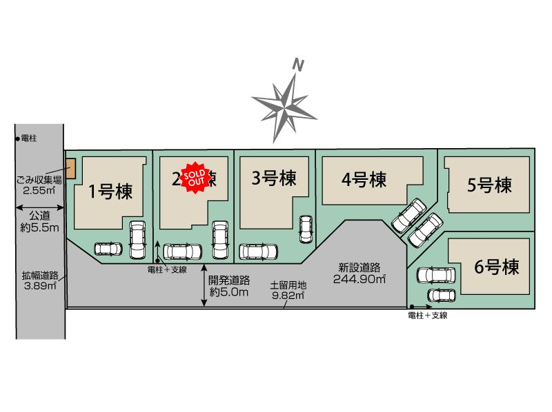 松戸市田中新田6区画 区画図