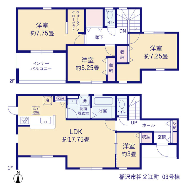 リーブルガーデン稲沢市祖父江町の見取り図