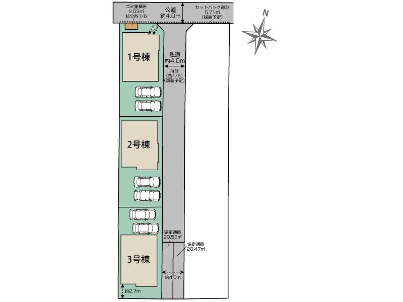蓮田市関山3丁目3棟 区画図