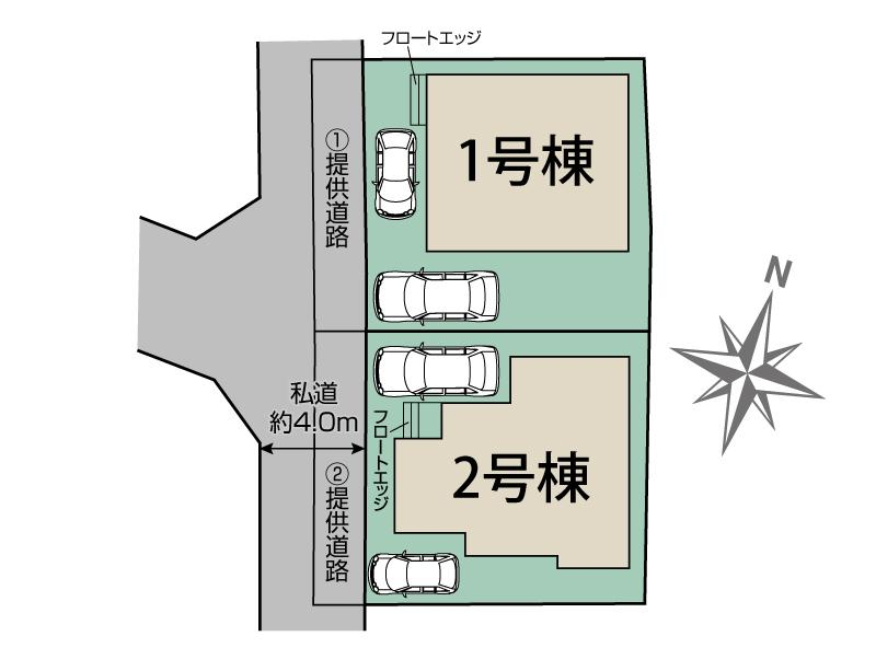  柏市南増尾6丁目2棟 区画図