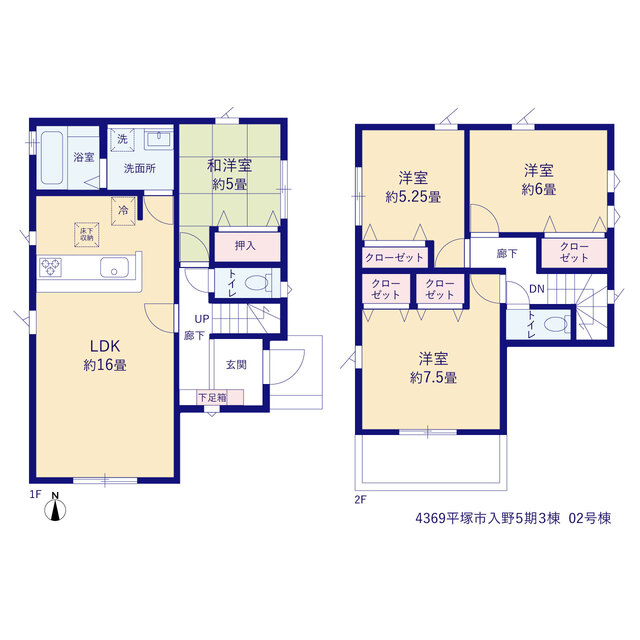 グラファーレ4369平塚市入野５期３棟の見取り図