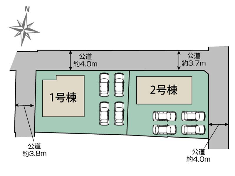 ブルーミングガーデン伊勢崎市豊城町２棟の見取り図