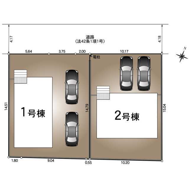 【販売中物件：1号棟、2号棟】
