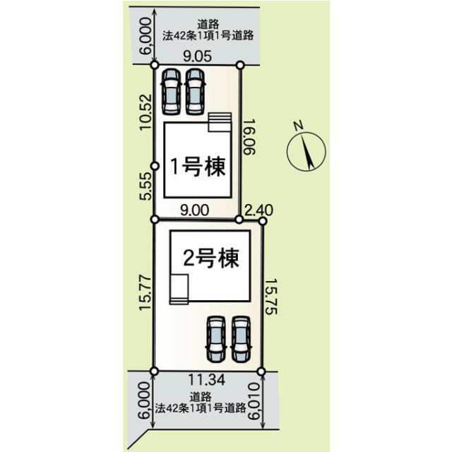 クレイドルガーデン気仙沼市東みなと町 第2の見取り図
