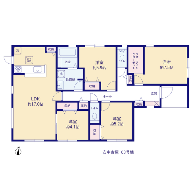 リーブルガーデン安中古屋の見取り図