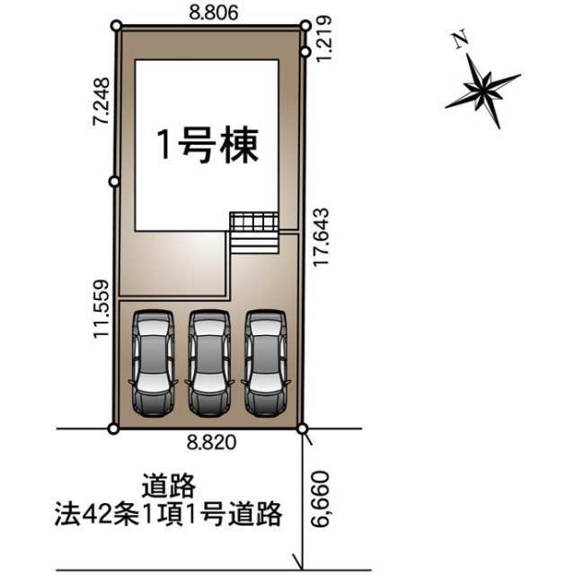 クレイドルガーデン酒田市東栄町 第1の見取り図