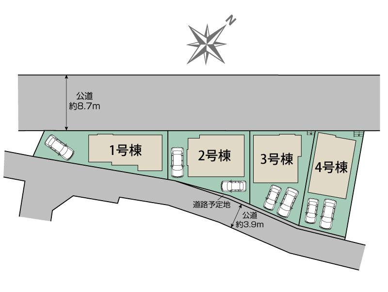清瀬市新座下宿2期全4棟 区画図