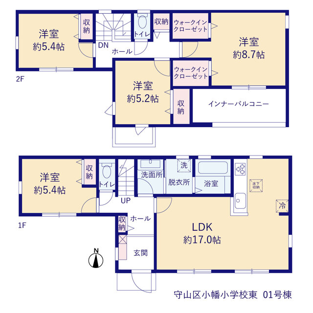 リーブルガーデン守山区小幡小学校東の見取り図