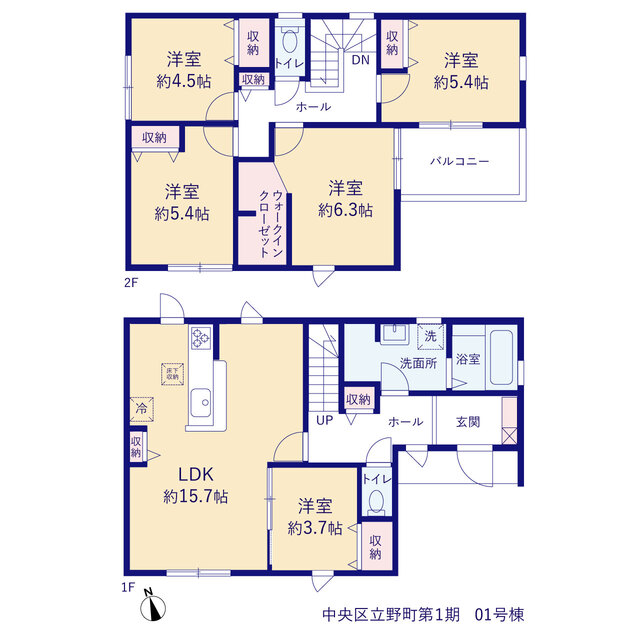 リーブルガーデン中央区立野町第１期の見取り図