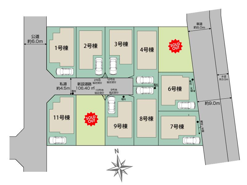 稲城市東長沼11棟 区画図
